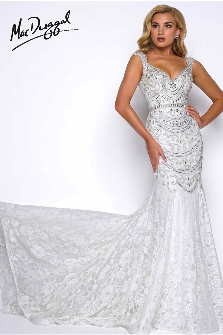Embellished Vintage Style Wedding Gown | Mac Duggal 65684