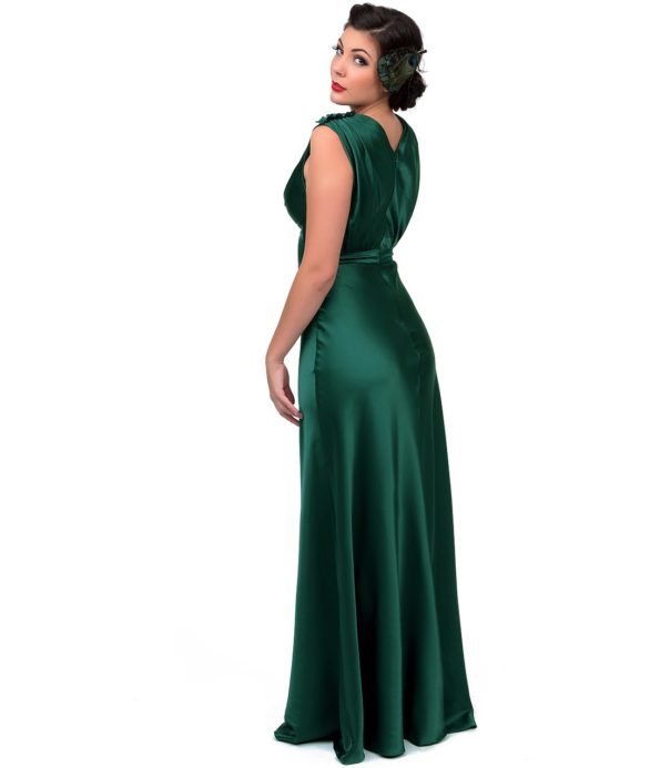 Emerald Green 1930s Style Gown