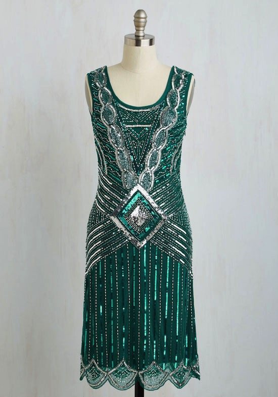 emerald flapper dress