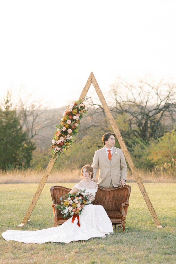 Farmhouse Field Outdoor Fall Wedding