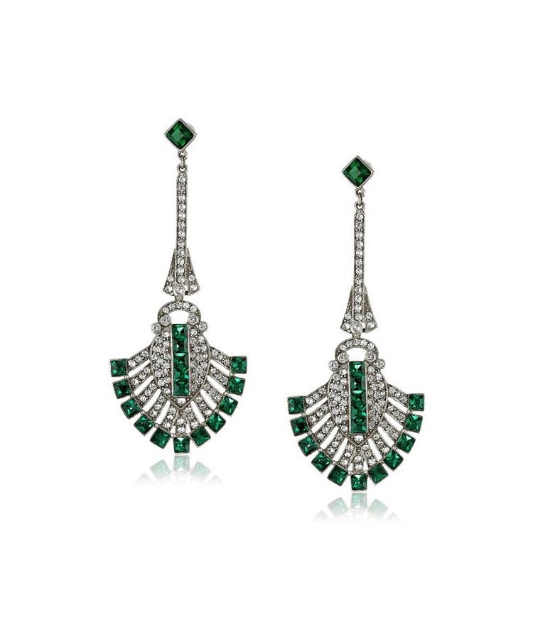 Emerald Green Art Deco Earrings | Deco Shop