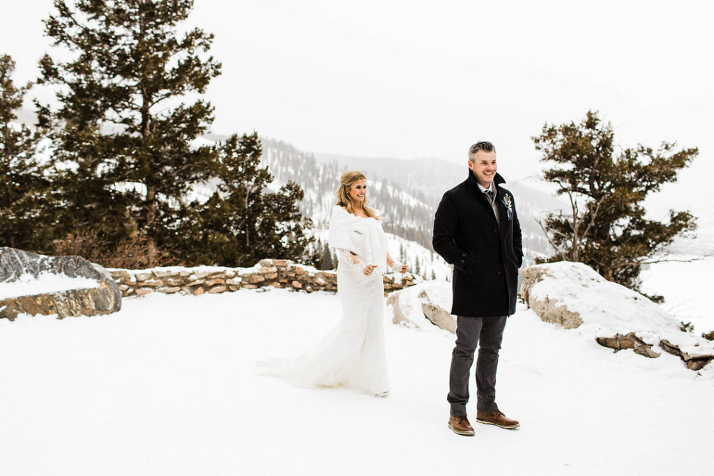 First Look Winter Wonderland Elopement