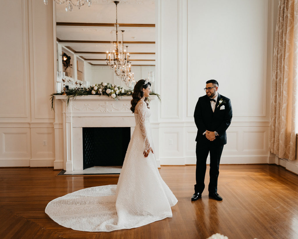 First Look | Elegant Hotel Wedding