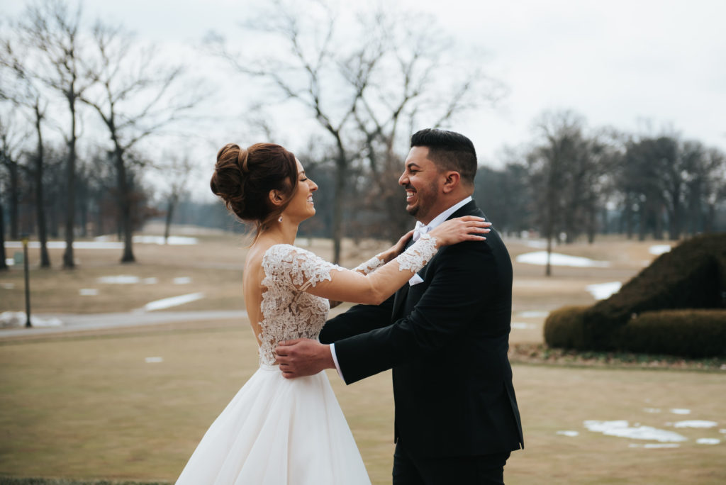 First Look | Elegant Vintage Country Club Wedding