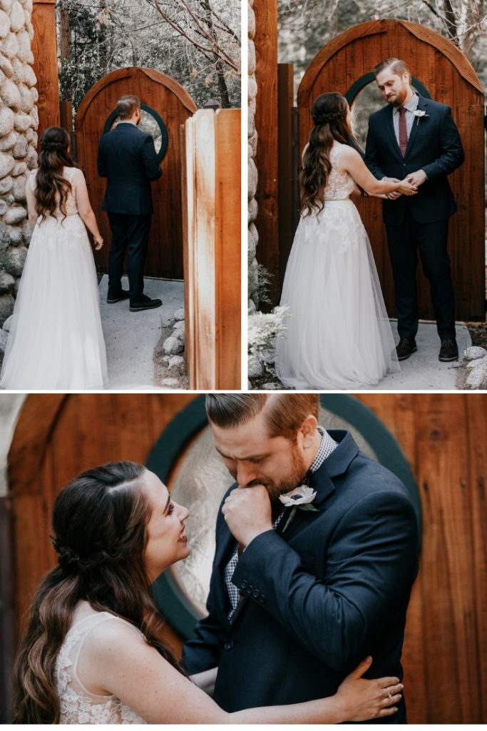 First Look | Intimate Rustic Forest Wedding
