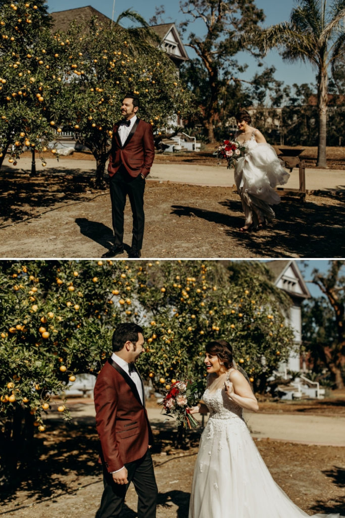 First Look | Vintage California Winter Wedding