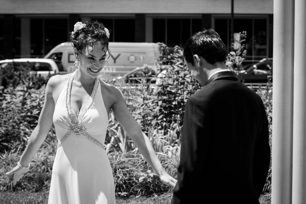 First Look | Vintage Style Chicago Summer Wedding