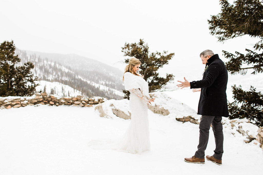 First Look | Winter Wonderland Wedding