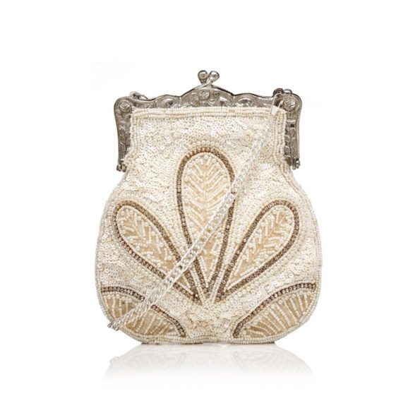 Flapper Bridal Purse | 1920s Beaded Ivory Handbag