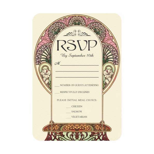 Floral Art Nouveau RSVP Card