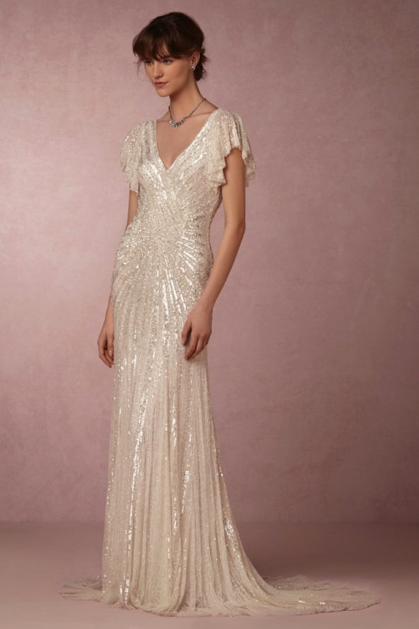 Flutter Sleeve Art Deco Gown