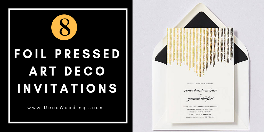 Foil Pressed Art Deco Invitations