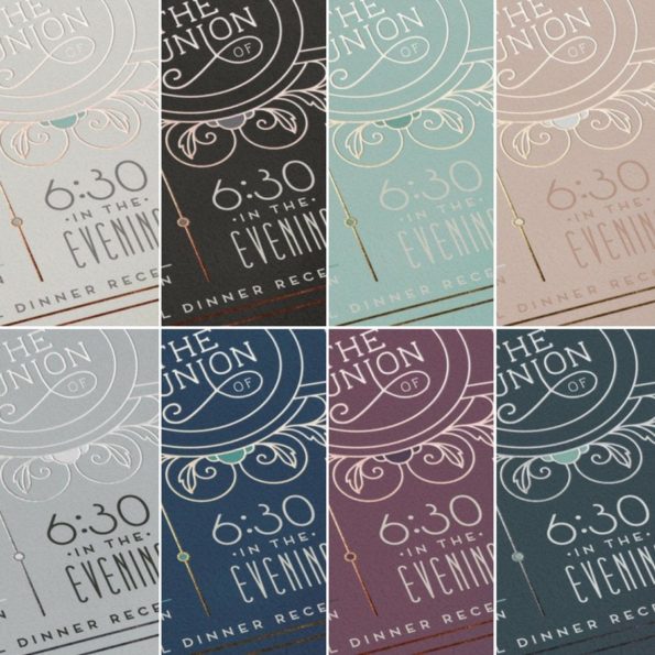 Foil Stamped Art Nouveau Wedding Invitation Colors