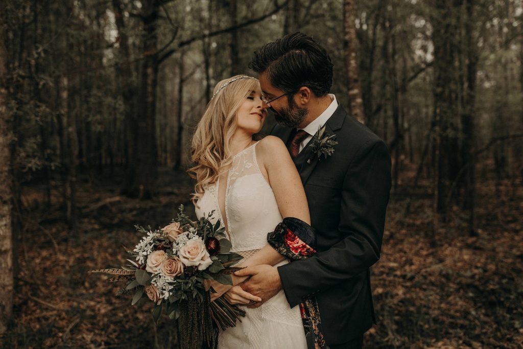 Forest Wedding Bride + Groom