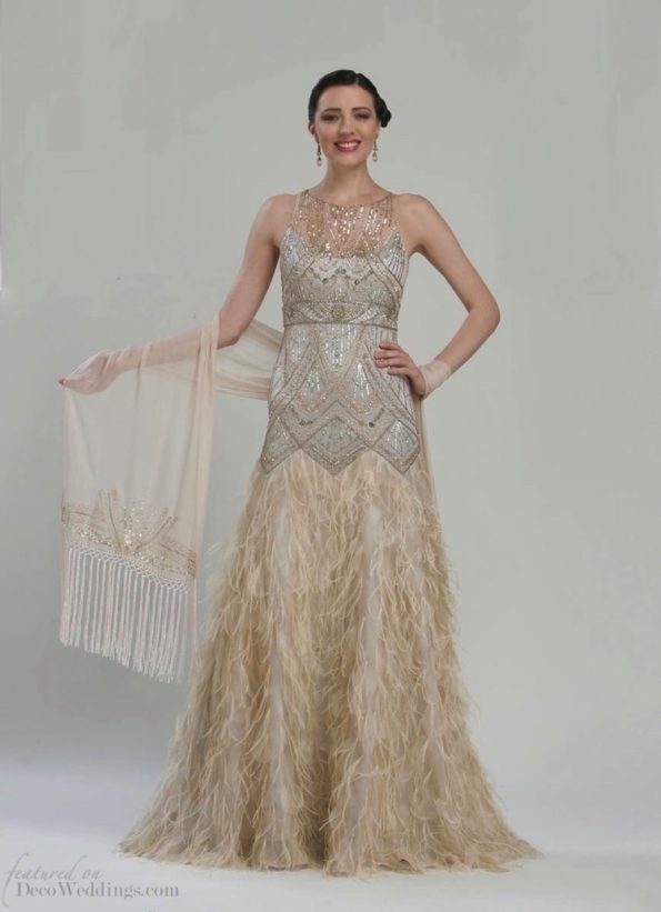 Gatsby Feather Flapper Gown Sue Wong