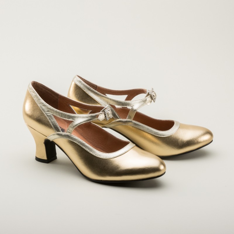 gold flapper shoes
