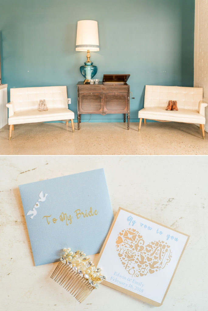 Gold and Baby Blue Winter Wedding