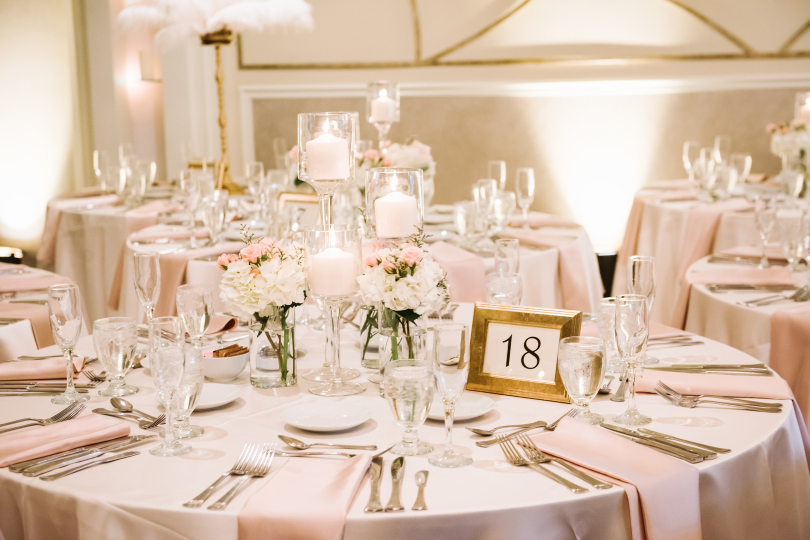 Gold + Blush Pink Wedding Tables