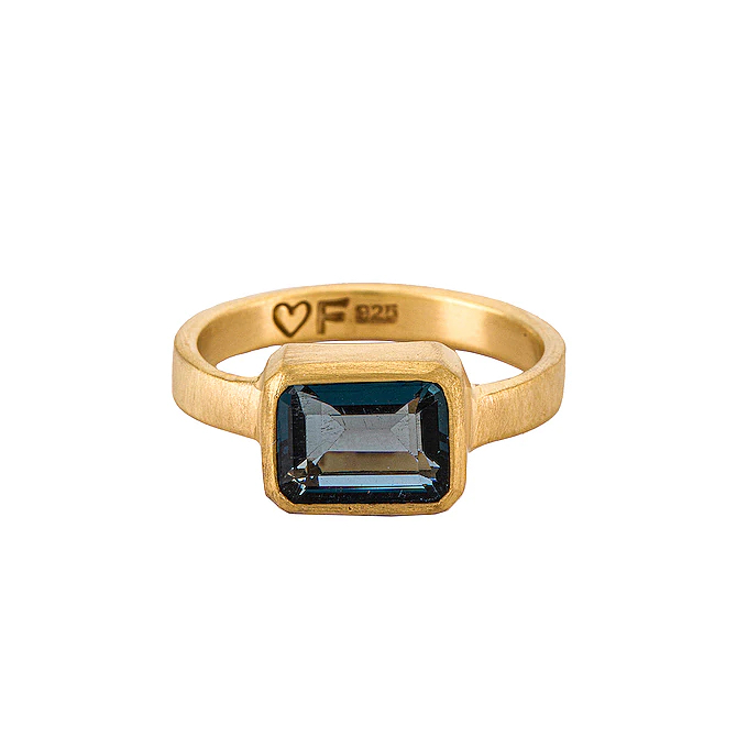 Blue Topaz Art Deco Ring