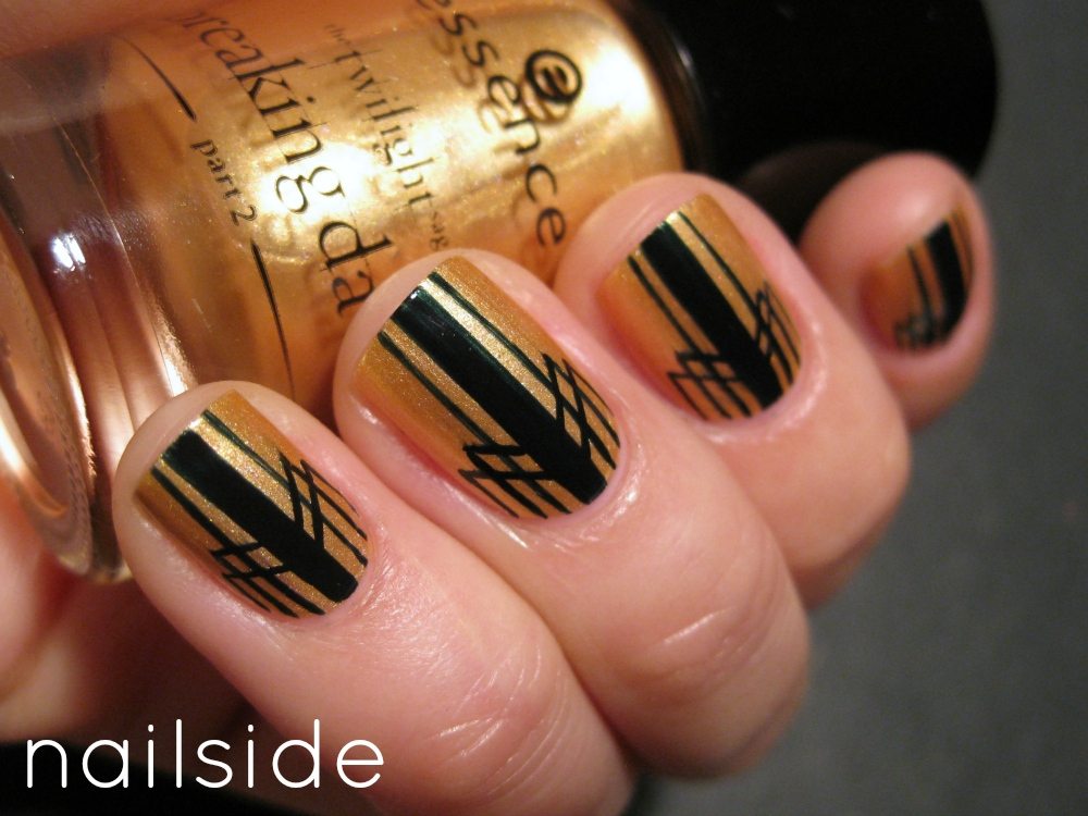Katy's Teal and Gold Art Deco Nails @thenailengineer - YouTube