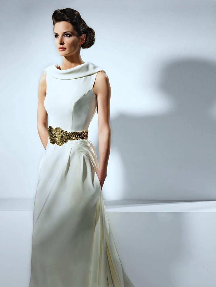 Gold Belted Wedding Gown | Isabel Zapardiez