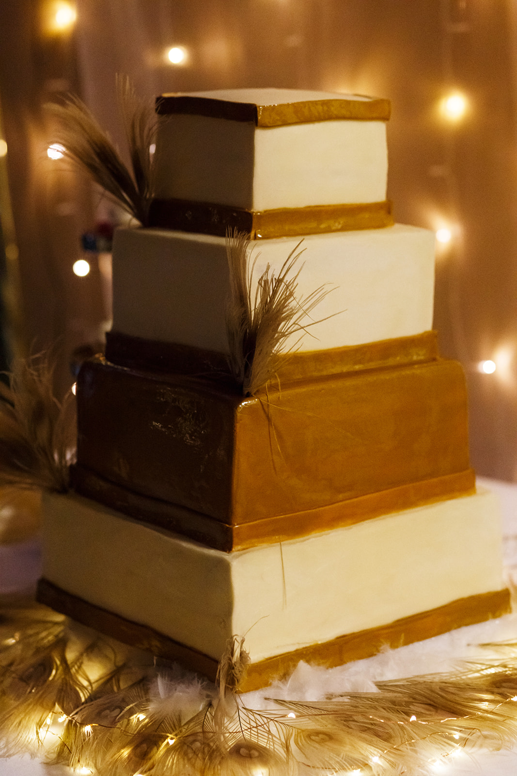 Gold + Cream Art Deco Cake