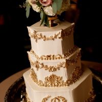 Gold and White Wedding Cake