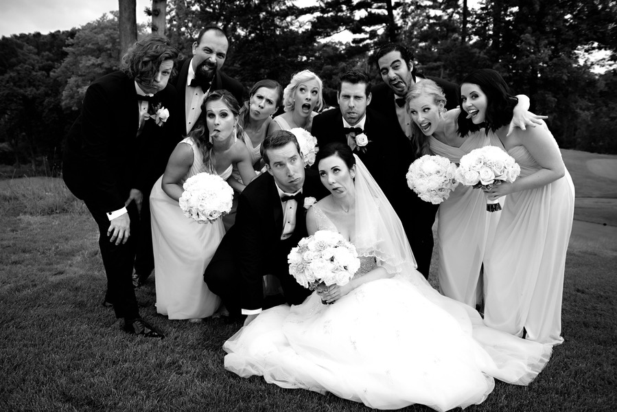 Goofy Wedding Party Photo