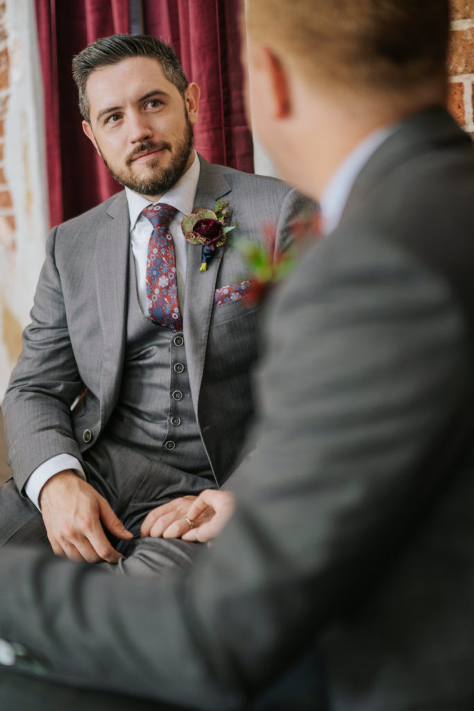 Gray Suit Grooms | LGBTQ Wedding