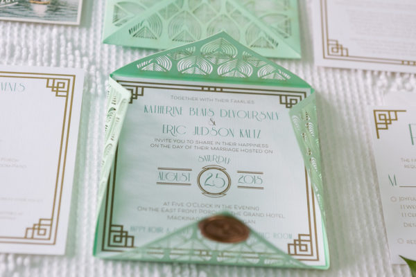 Green + Gold Art Deco Invitation