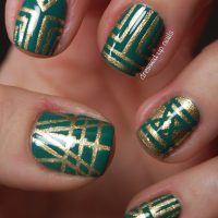 Green Art Deco Nails