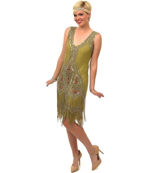 Green Chartreuse Flapper Dress