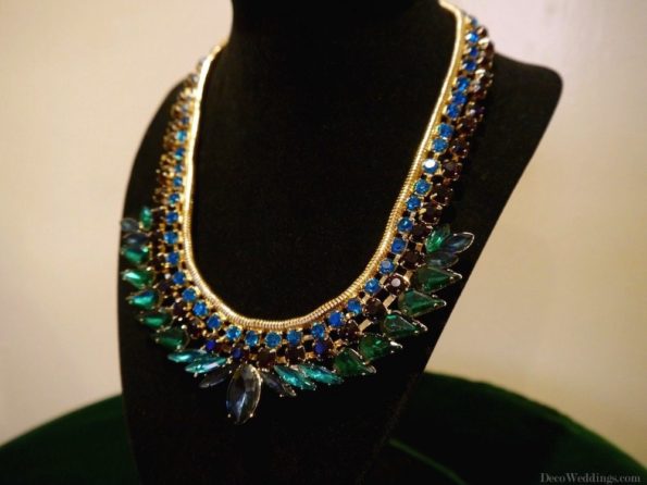Green Crystal Art Deco Necklace