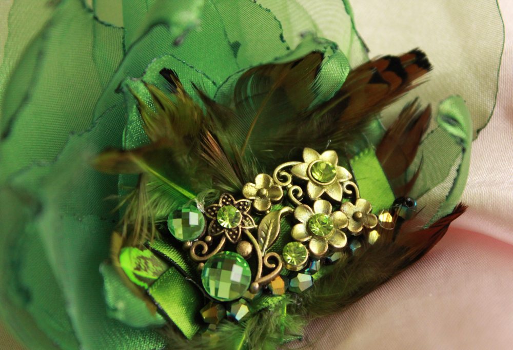 Green Deco Fascinator