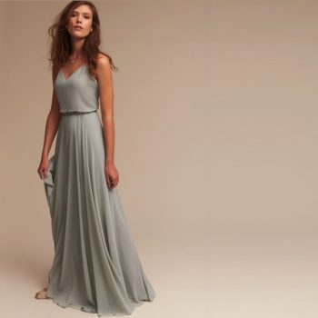 Grey Vintage Style Chiffon Gown
