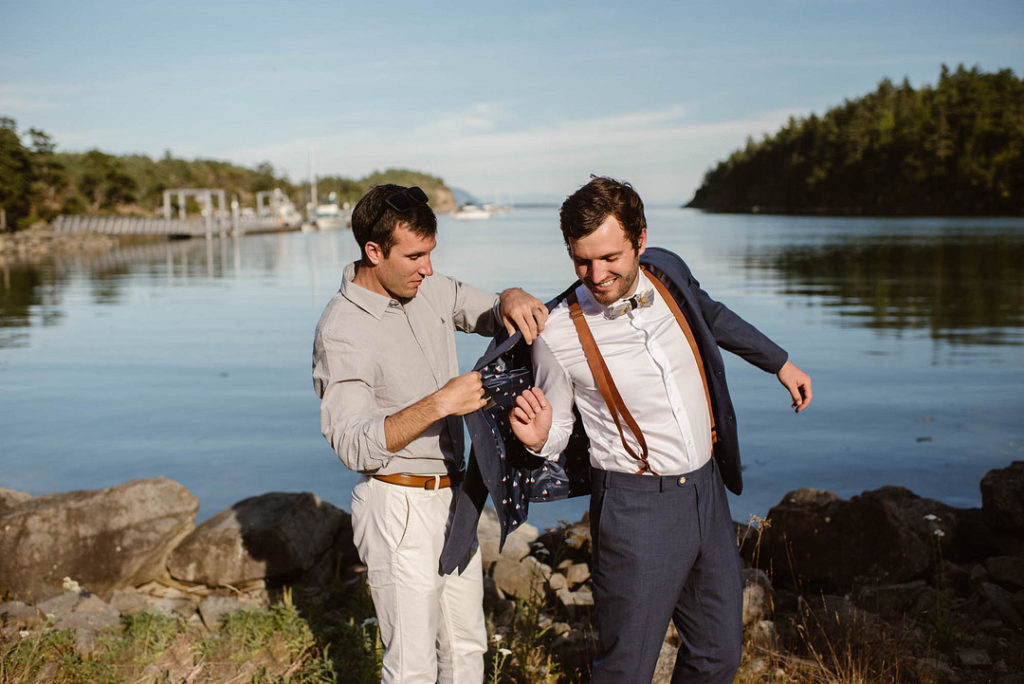 Groom Getting Dressed