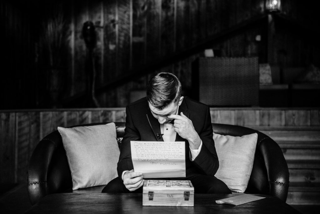 Groom Reading Note Vintage Wedding