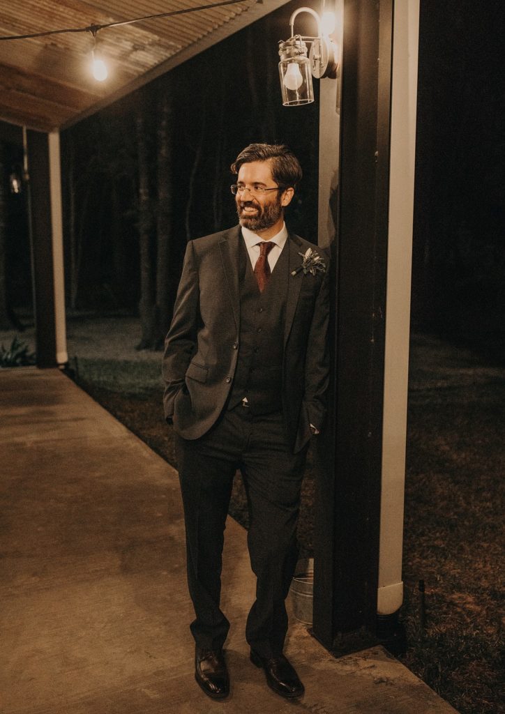 Groom Suit at Vintage Barn Wedding