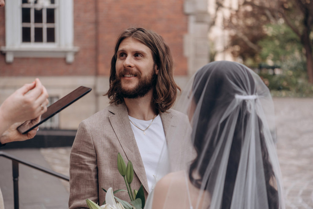 Groom Toronto Elopement Ceremony