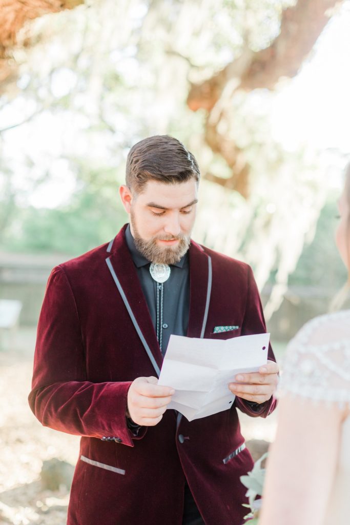 Groom Vows | Vintage New Orleans Elopement