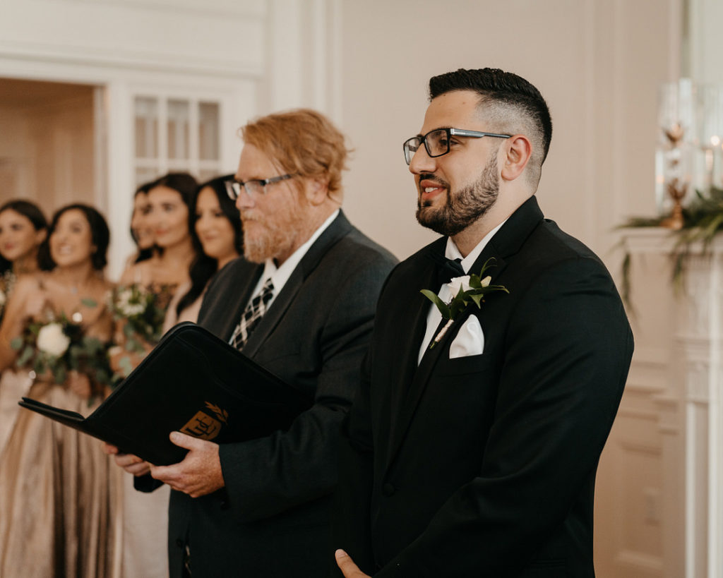 Groom Waiting at Altar | Elegant Hotel Wedding