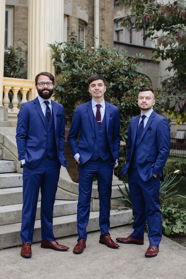 Groomsmen in Blue Suits