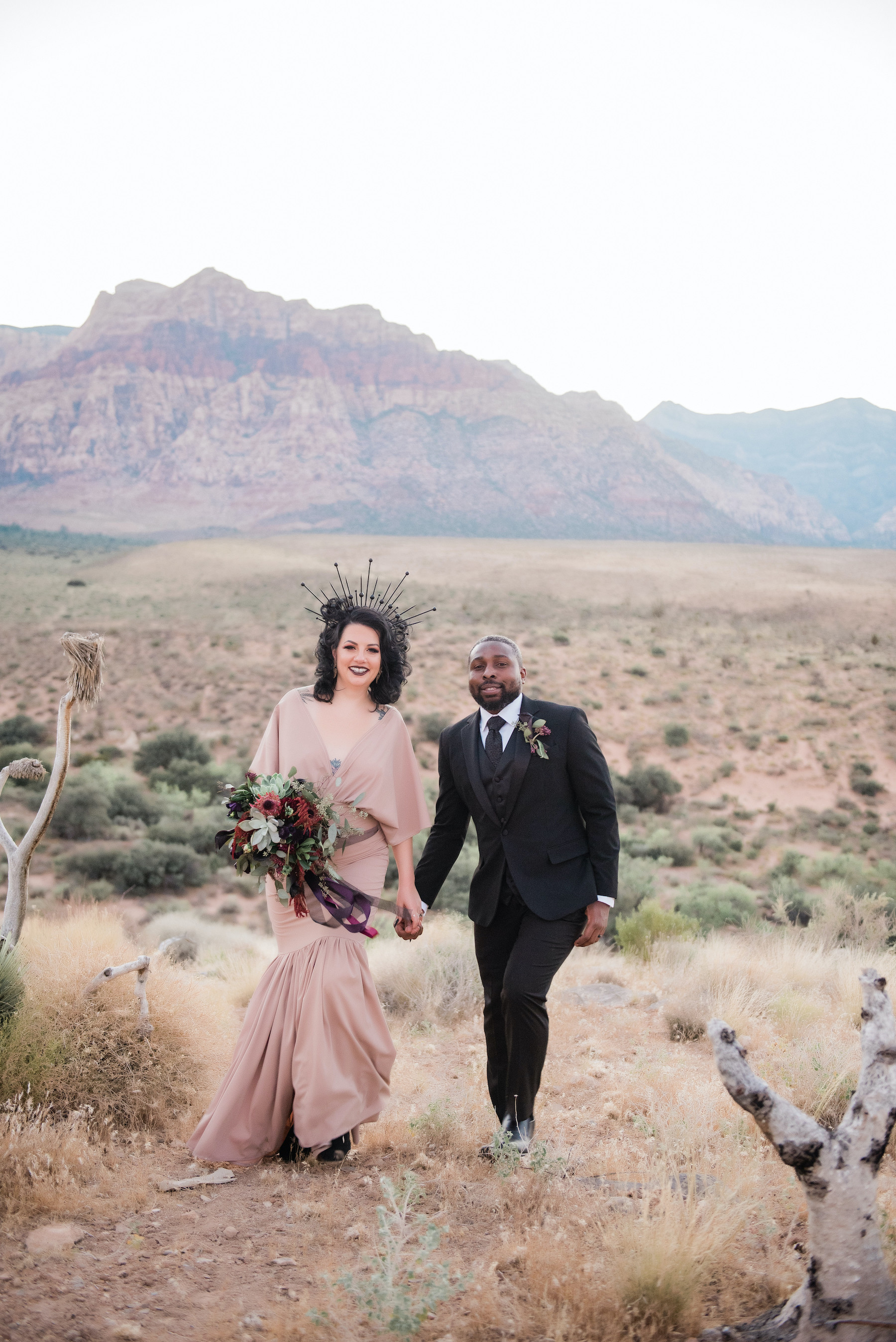 Happy Couple Red Rock Canyon Elopement