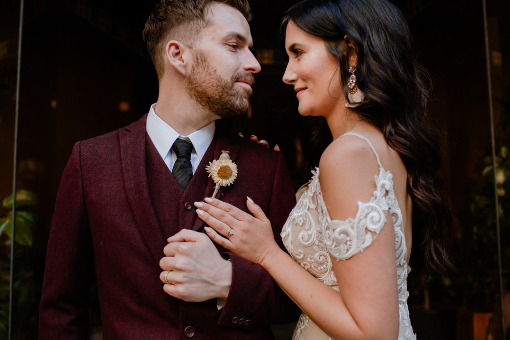 Vintage Boho LA Wedding Couple