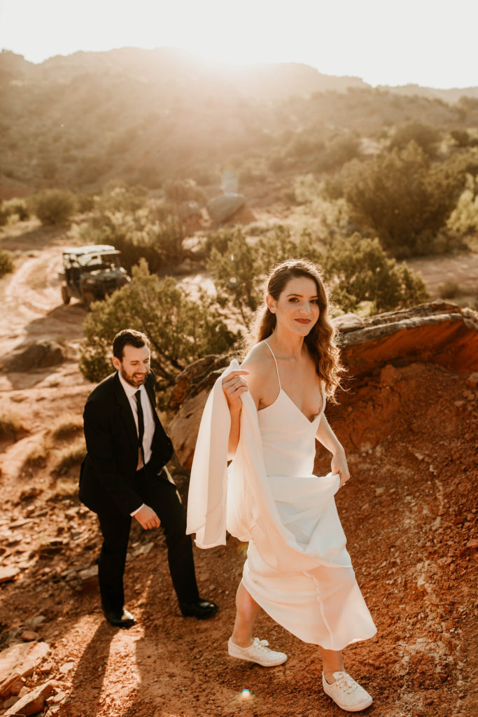 Hiking to Sunrise Elopement