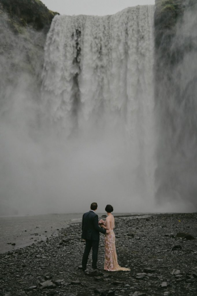 Iceland Waterfall | 1920s Style Wedding