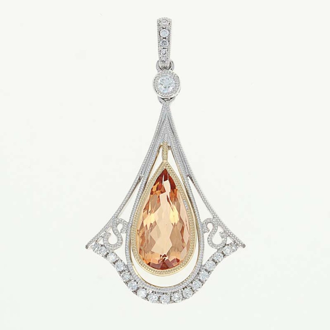 Imperial Topaz Art Nouveau Pendant