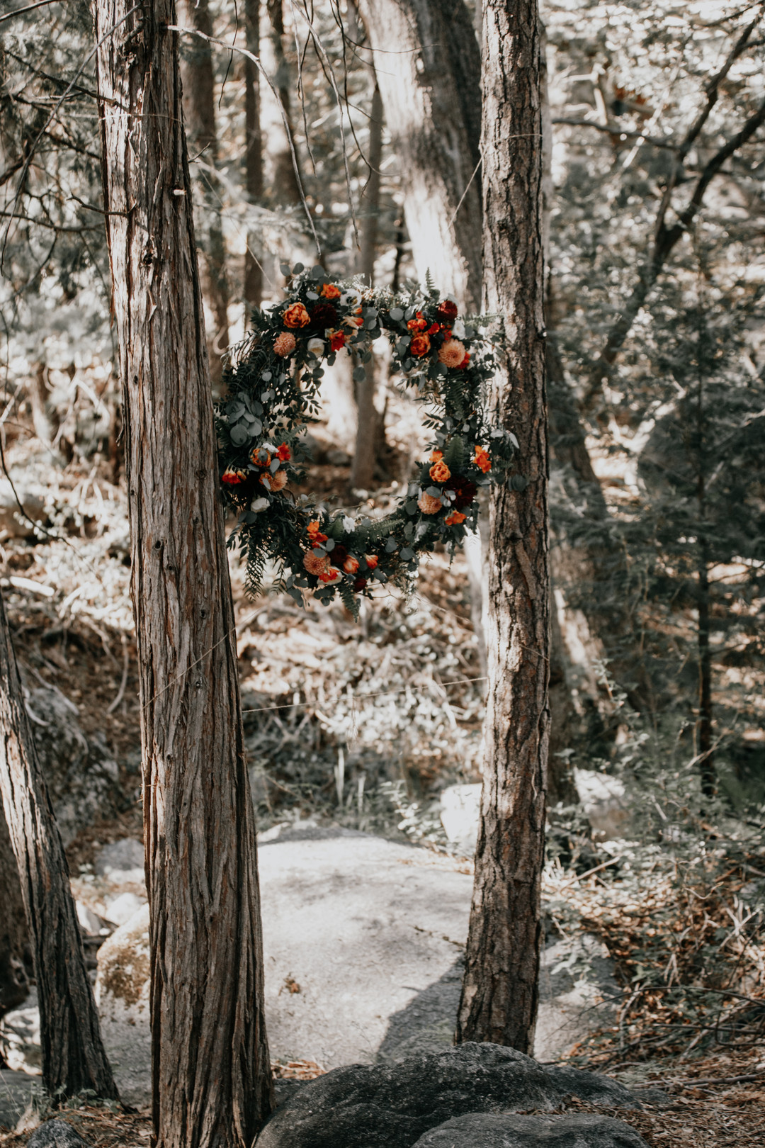 Florals + Wreath | Intimate Rustic Forest Wedding