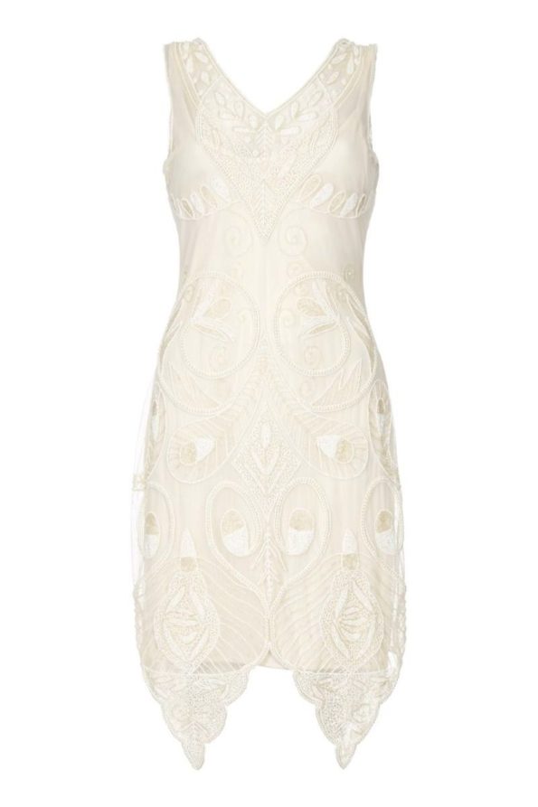 Ivory Beaded Flapper Dress