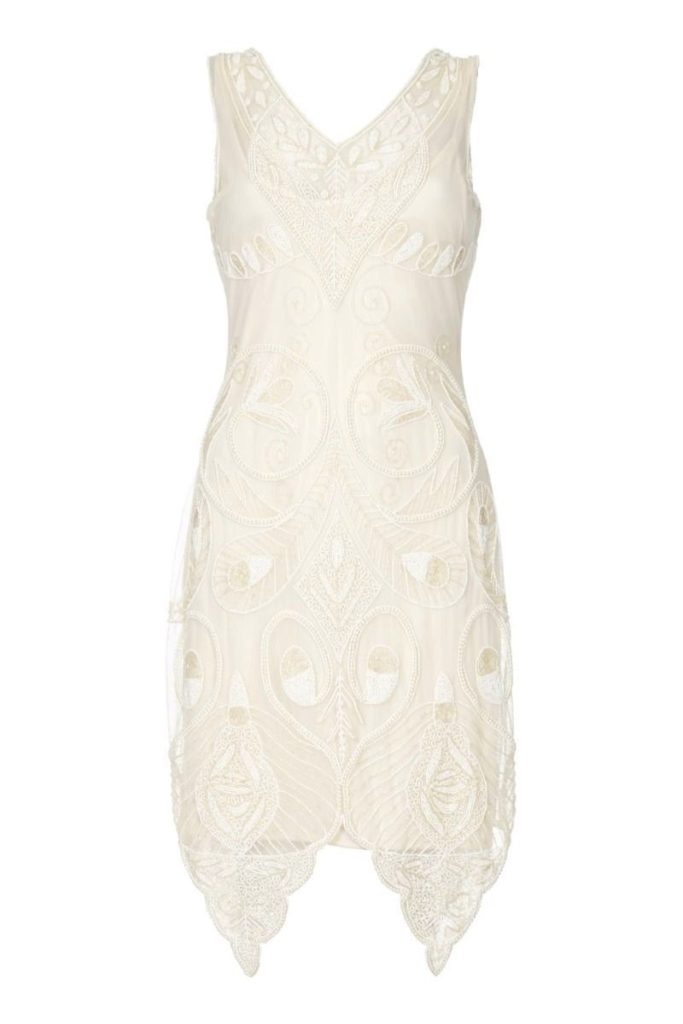 Cream Beaded Flapper Dress | Emma | Deco Shop